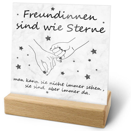 SEO. Acrylschild mit dem Spruch Freundinnen sind wie Sterne - Geschenk für die beste Freundin - Linkreich