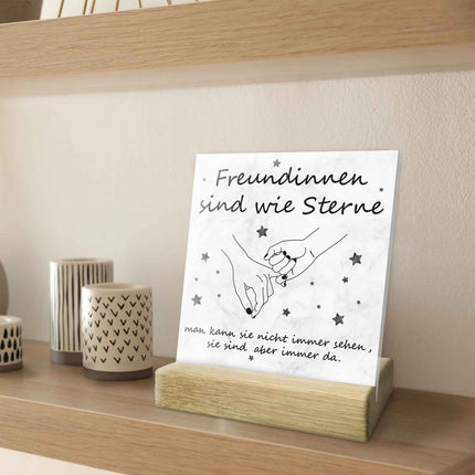 SEO. Acrylschild mit dem Spruch Freundinnen sind wie Sterne - Geschenk für die beste Freundin - Linkreich