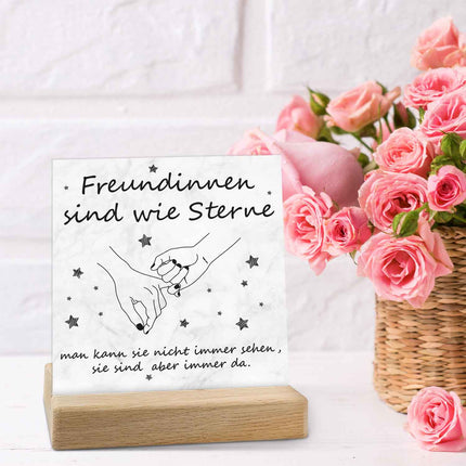 SEO. Acrylschild mit dem Spruch Freundinnen sind wie Sterne - Geschenk für die beste Freundin - Linkreich