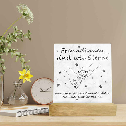 SEO. Acrylschild mit dem Spruch Freundinnen sind wie Sterne - Geschenk für die beste Freundin - Linkreich