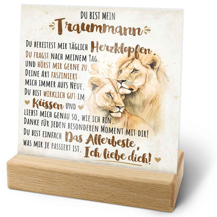 SEO. Acrylschild - Traumfrau / Traummann - Geschenk für den Partner zum Valentinstag - Traummann Linkreich