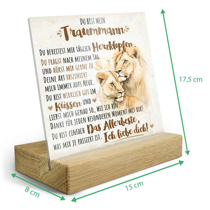 SEO. Acrylschild - Traumfrau / Traummann - Geschenk für den Partner zum Valentinstag - Traummann Linkreich