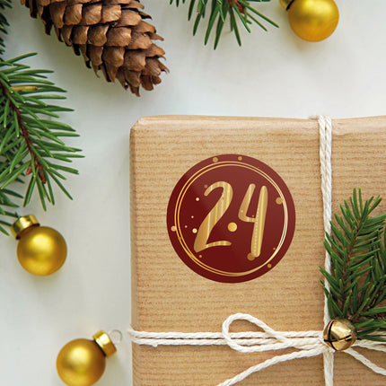 SEO. Adventskalender Zahlenaufkleber zum basteln mit bunten Zahlen für Weihnachten zum Selbstgestalten - Rot Linkreich