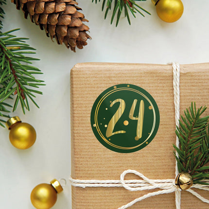 SEO. Adventskalender Zahlenaufkleber zum basteln mit bunten Zahlen für Weihnachten zum Selbstgestalten - Grün Linkreich