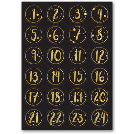 SEO. Adventskalender Zahlenaufkleber zum basteln mit bunten Zahlen für Weihnachten zum Selbstgestalten - Schwarz Linkreich