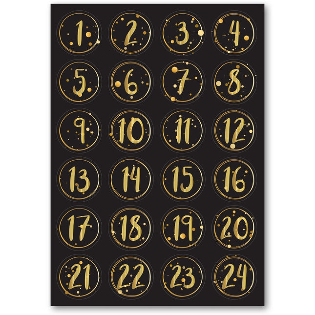 SEO. Adventskalender Zahlenaufkleber zum basteln mit bunten Zahlen für Weihnachten zum Selbstgestalten - Schwarz Linkreich