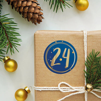 SEO. Adventskalender Zahlenaufkleber zum basteln mit bunten Zahlen für Weihnachten zum Selbstgestalten - Blau Linkreich