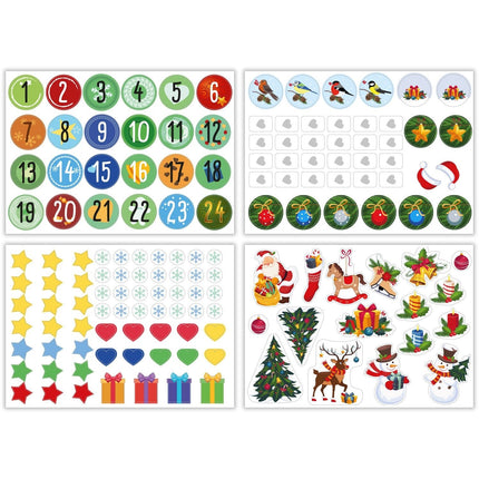 SEO. Adventskalender zum befüllen 25 Kraftpapiertüten + Zahlenaufkleber & Sticker zum Selbstgestalten - Linkreich