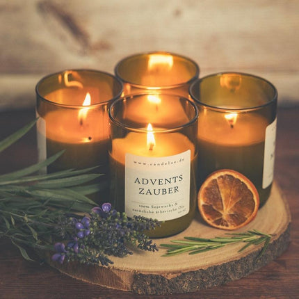 Adventszauber – Deine natürliche Duftkerze für stimmungsvolle Adventsabende (Kerze aus alter Weinflasche) kaufen bei Linkreich – Jetzt entdecken!