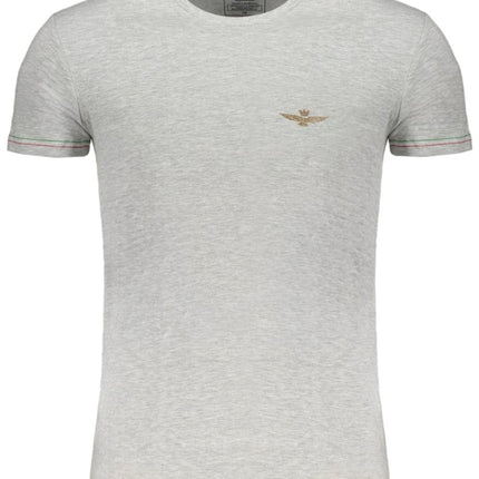 SEO. AERONAUTICA MILITARE Air Force T-Shirt Herren – Outdoor - Blaues Basic mit Logo - Druck - Grau Linkreich