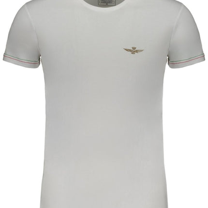 SEO. AERONAUTICA MILITARE Air Force T-Shirt Herren – Outdoor - Blaues Basic mit Logo - Druck - Weiß Linkreich