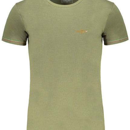 SEO. AERONAUTICA MILITARE Air Force T-Shirt Herren – Outdoor - Blaues Basic mit Logo - Druck - Grün Linkreich
