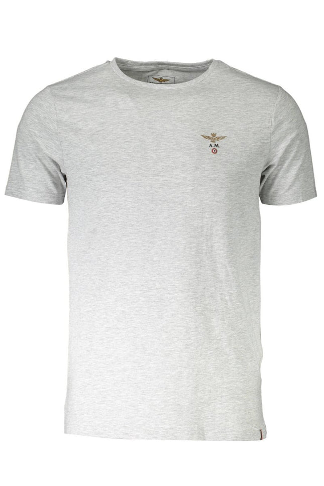 SEO. Aeronautica Militare T-Shirt Herren – Graues Externes T-Shirt mit Logo - Grau Linkreich