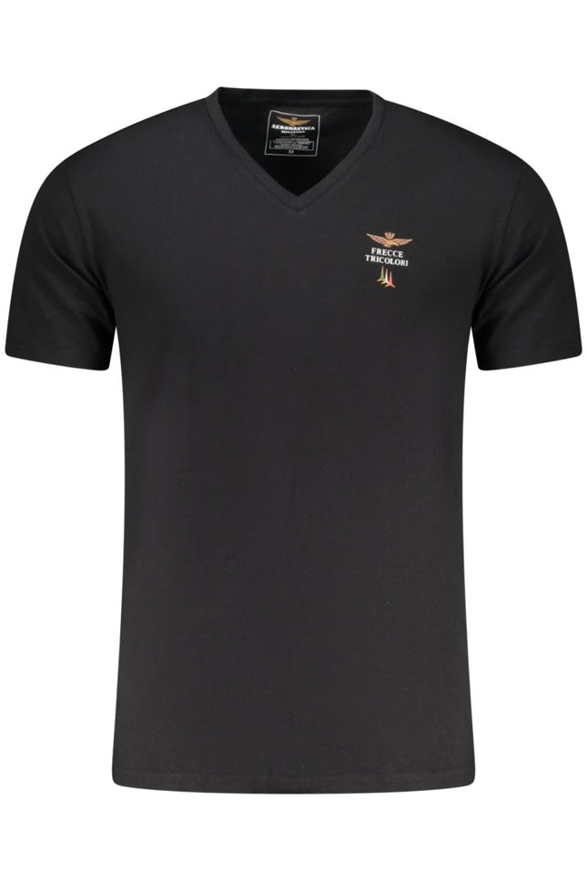 SEO. Aeronautica Militare T-Shirt Herren – Schwarzes Outfit-Shirt mit Logo-Aufdruck - Schwarz Linkreich