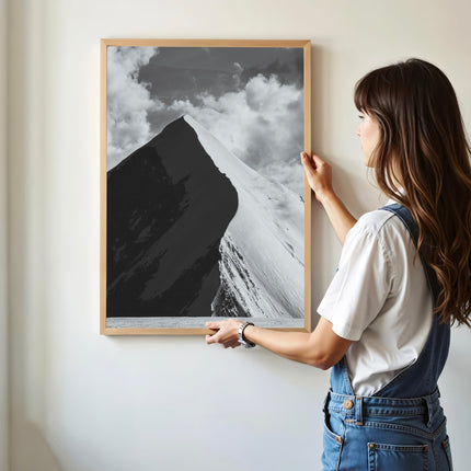 Aiguille de Bionnassay Print – Black and White Alpine Wall Art