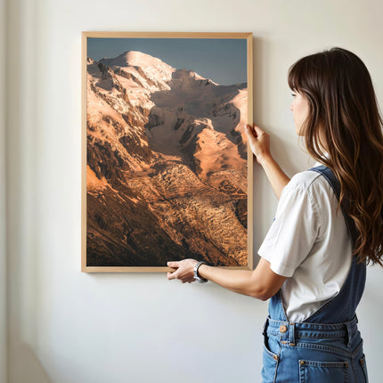 Mont Blanc Golden Hour Wall Art Print – Chamonix Mountain Photography