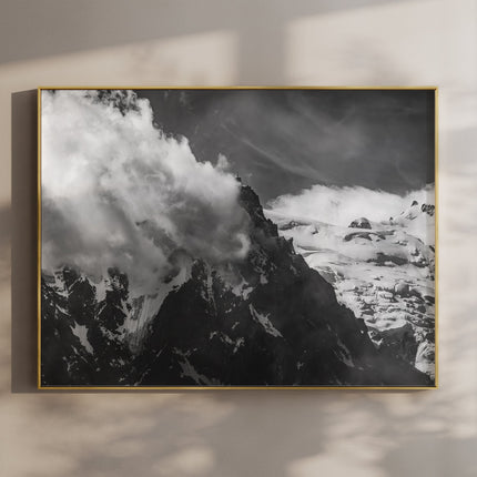 Aiguille du Midi Wall Art Print – Black and White Mountain Photography