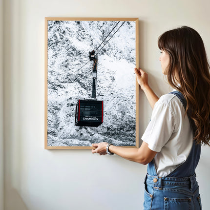 Aiguille du Midi Cable Car Print – Chamonix Alpine Adventure Wall Art