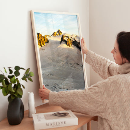 Aiguille du Midi Sunrise Print – Vallée Blanche Alpine Photography Art