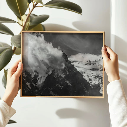 Aiguille du Midi Wall Art Print – Black and White Mountain Photography