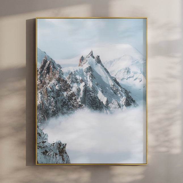 Aiguille du Midi Print - Stunning Winter Mountain Scene in Chamonix