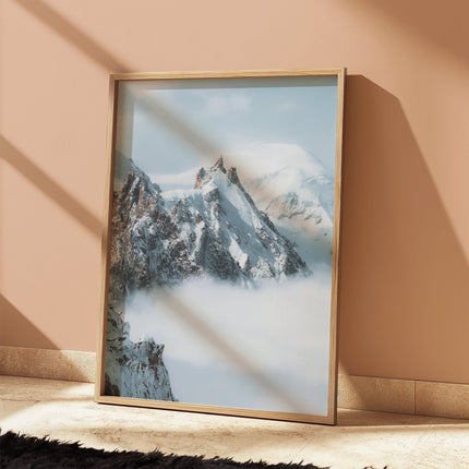 Aiguille du Midi Print - Stunning Winter Mountain Scene in Chamonix