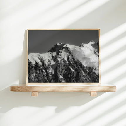 Aiguille du Midi Wall Art - Black and White Chamonix Mountain Photography Print