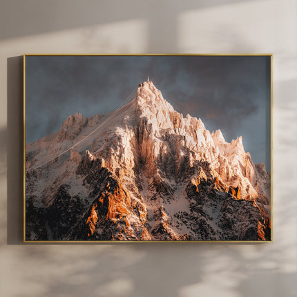 Aiguille du Midi Wall Art - Chamonix Mountain Sunset Print