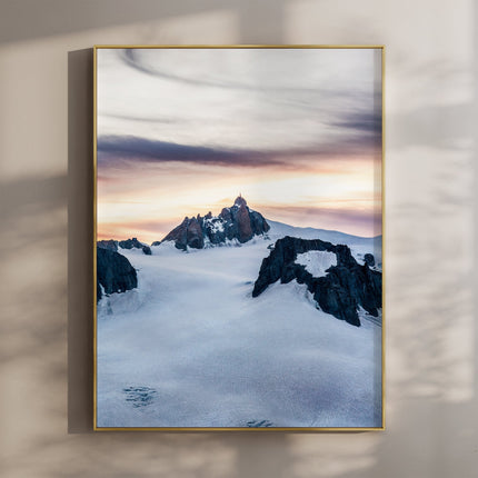 Aiguille du Midi Sunset Print – Glacier Wall Art from Chamonix Alps