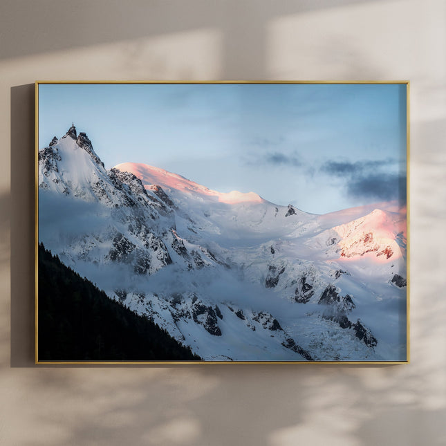 Sunset on the Aiguille du Midi Wall Art - Chamonix Mountain Print