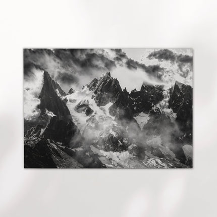 Needles of Chamonix Black and White Photography Wall Art