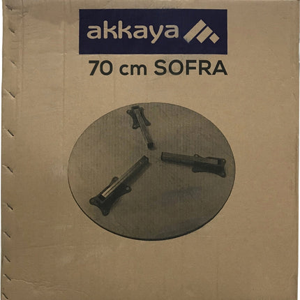 Akkaya Holzbodentisch Sofra Esstisch Klapptisch mit Metalfüße Durchmesser 70cm