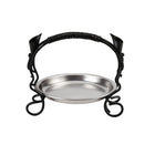Akkaya Obstschale Metall mit Henkel rund 24 cm Schwarz Edelstahl Einsatz dekorative Servierschale