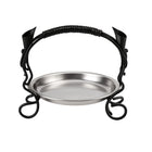 Akkaya Obstschale Metall mit Henkel rund 34 cm Schwarz Edelstahl Einsatz dekorative Servierschale