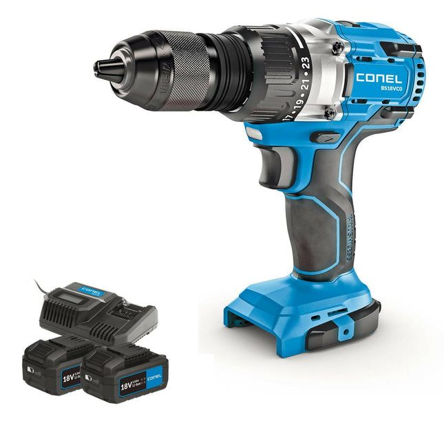 Akku - Bohrschrauber CONEL BS 18V Set Brushless – 2 - Gang, 2×18V 5Ah, 13 mm, im CONCASE (Elektrowerkzeuge) kaufen bei Linkreich – Jetzt entdecken!