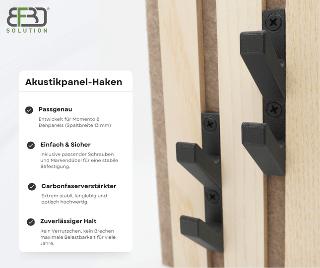SEO. Akustikpaneel Doppel‑Haken 13 mm – Momento / Denpanels – BF3D Solution – 2er‑Set - Linkreich