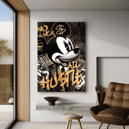 All Hustle Mickey - Leinwandbild Pop Art / Motivation (Canvas) kaufen bei Linkreich – Jetzt entdecken!