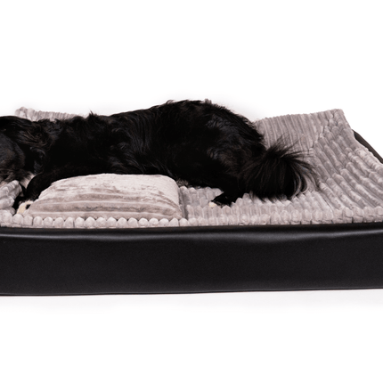 SEO. All - In Relax Bundle | KUDDE Hundebett + Einlage & Kissen - schwarz Linkreich