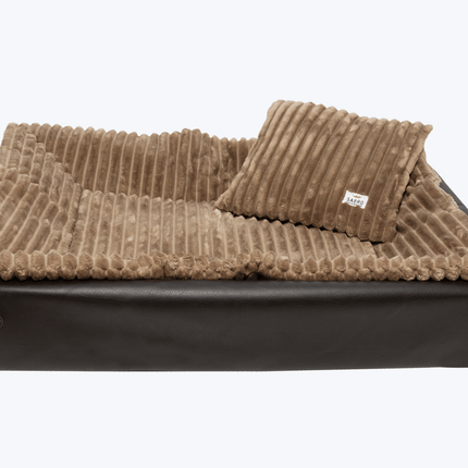 SEO. All - In Relax Bundle | KUDDE Hundebett + Einlage & Kissen - zartbitter Linkreich
