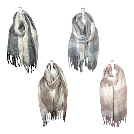 Winter Damen Schal » Winterschal Dreads Faith » warmer Damenschal mit Fransen » Winter Volumen Schal 180x50cm