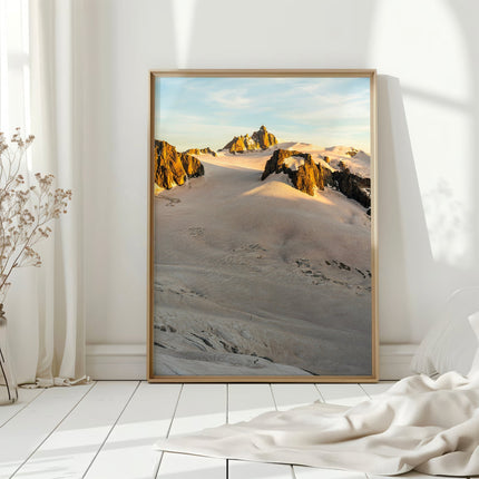 Aiguille du Midi Sunrise Print – Vallée Blanche Alpine Photography Art