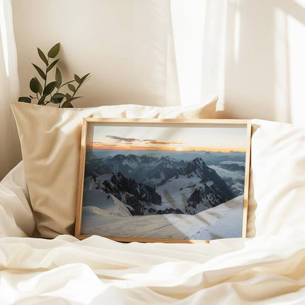 Mont Blanc Summit Wall Art Print – Stunning Alpine Landscape at Sunrise