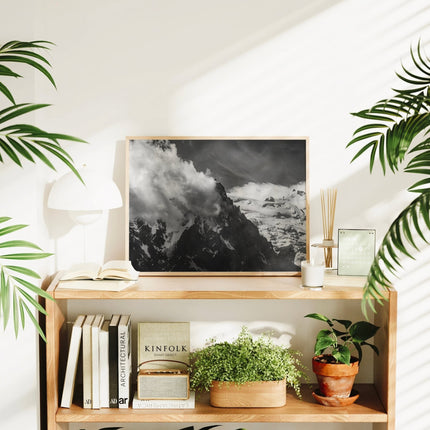 Aiguille du Midi Wall Art Print – Black and White Mountain Photography