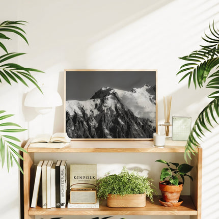 Aiguille du Midi Wall Art - Black and White Chamonix Mountain Photography Print