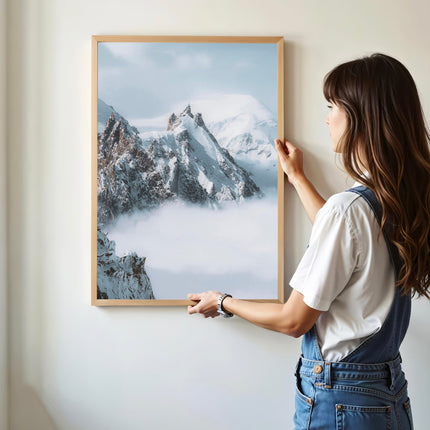 Aiguille du Midi Print - Stunning Winter Mountain Scene in Chamonix