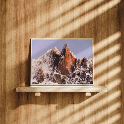 Les Drus Chamonix Wall Art Print | Stunning French Alps Sunset
