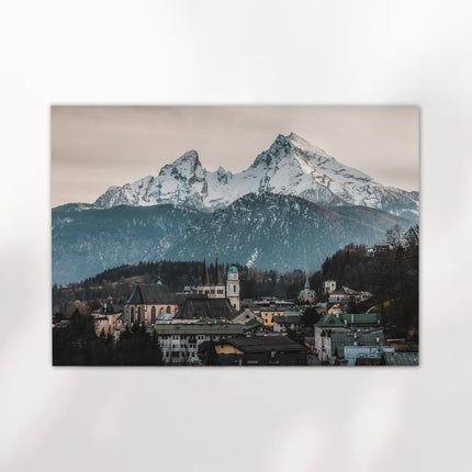 Berchtesgaden Print – Watzmann Mountain and Bavarian Town Wall Art