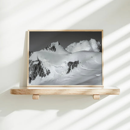 Mont Maudit Black and White Wall Art – Alpine Photography Print from Chamonix