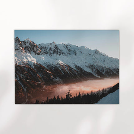 Mont Blanc Massif Sunset Wall Art - Golden Hour Chamonix Landscape Print