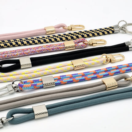 Schlüsselanhänger mit Karabiner Blau/Beige